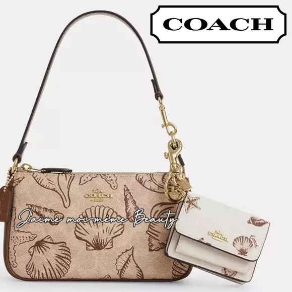 Coach Seashell PRINT MINI KLARE BAG CHARM Coin Pouch- Beach Vibes Vacation - Picture 1 of 7